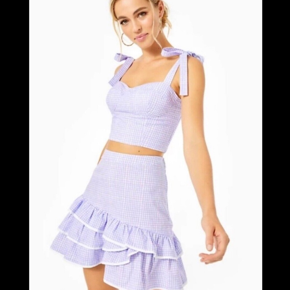 Rosalie Gingham Ruffle Skirt Set